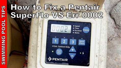 Tried that without success. . Pentair superflo vs troubleshooting